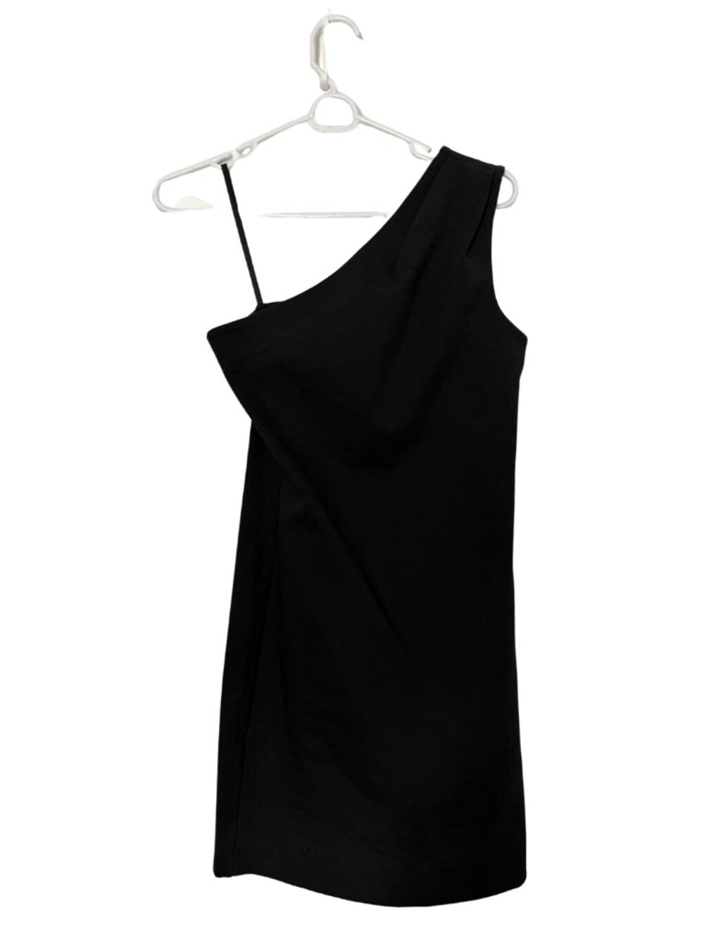 BCBGeneration Black One Shoulder Cocktail Mini Dress XS Minimalist 90s Style